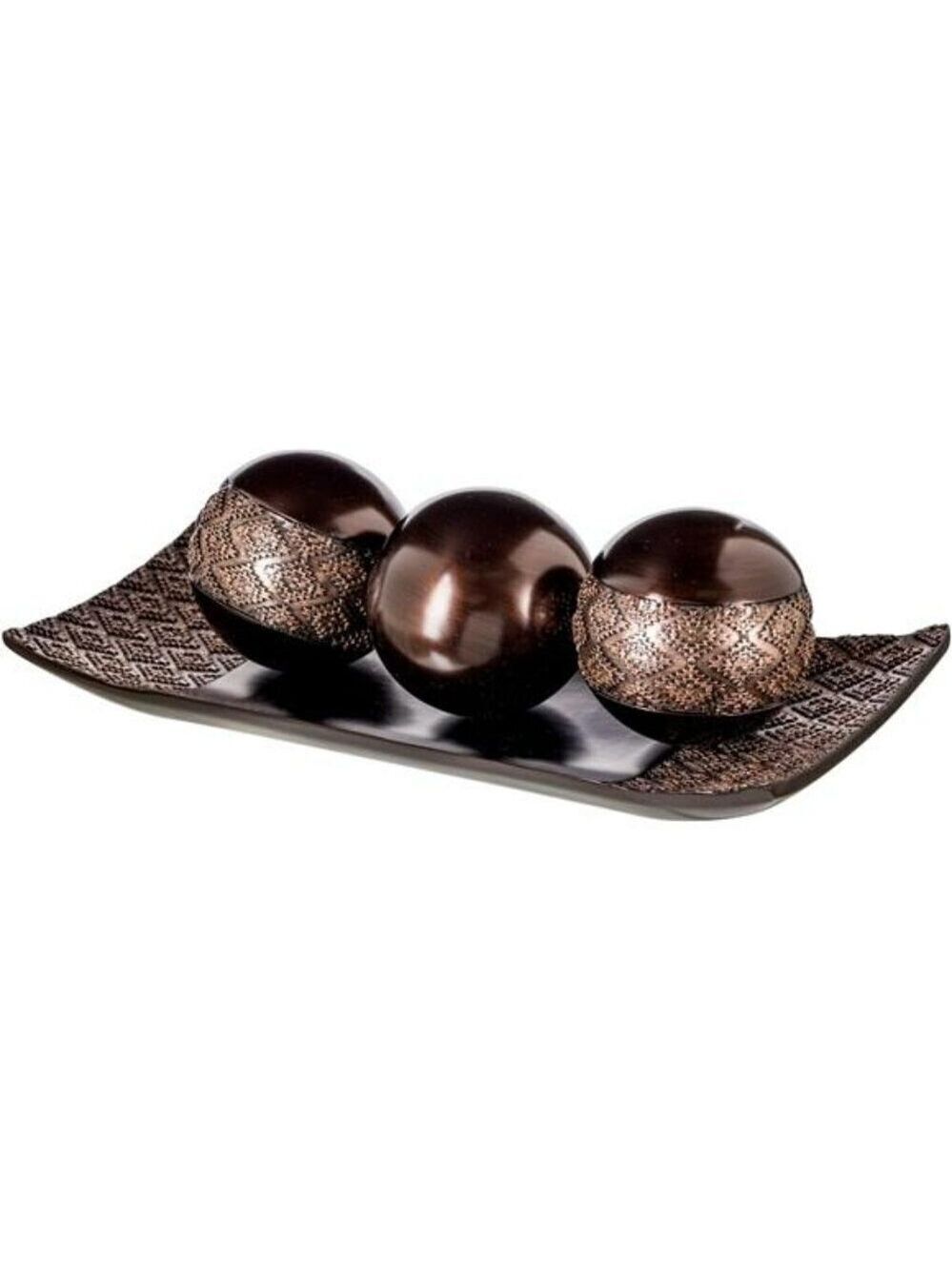 Decorative Tray with Orbs Coffee Table Centerpiece Farmhouse Home Decor